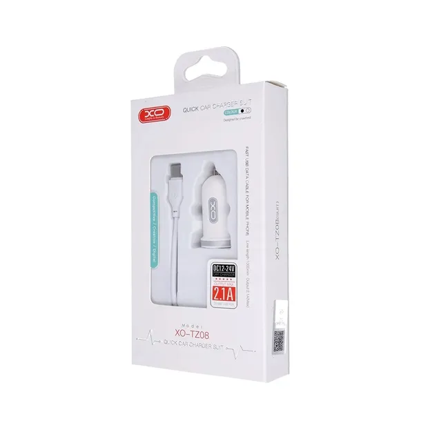 ladowarka-samochodowa-2xusb-21a-biala-kabel-usb-c-kod-producenta-tz08