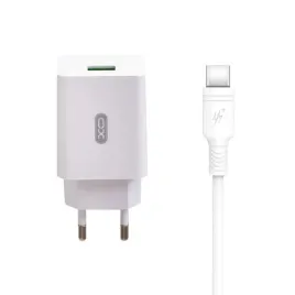 xo-ladowarka-1x-usb-biala-kabel-usb-c