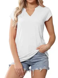 bluzka-damska-biala-v-neck-luzna-letnia-casual-m