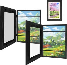 ramka-na-zdjecia-rysunki-wiszaca-scienna-otwierana-a4-2szt-czarna