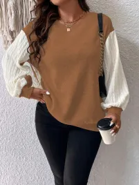 bluza-damska-oversize-brazowa-z-kontrastowymi-rekawami-shein-xxl-44