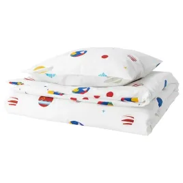 posciel-150x200cm-dla-dzieci-bialy-wzor-kosmos-planety-ikea-aftonsparv