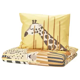 posciel-dziecieca-150x200-50x60-zolty-sawanna-zwierzeta-ikea-sandlopare