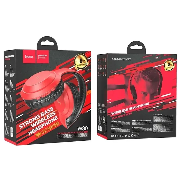 sluchawki-wireless-bluetooth-nauszne-w30-czerwone-model-w30