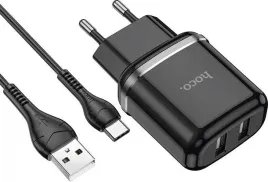 ladowarka-sieciowa-2xusb-kabel-usb-c-zestaw-czarny