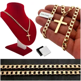 Zdjęcie produktu ŁAŃCUSZEK ZŁOTY MĘSKI PANCERKA Z KRZYŻYKIEM 18K PREZENT + DEDYKACJA GRATIS