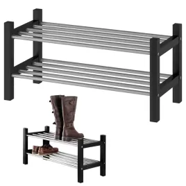 polka-na-buty-obuwie-2-poziomy-79x32x37-cm-czarna