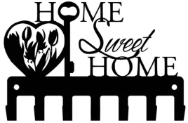 wieszak-na-klucze-home-serce-kwiaty-czarny-loft