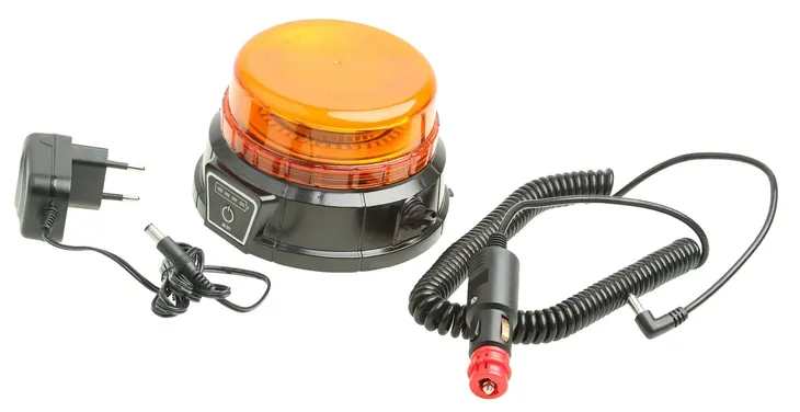 LAMPA OSTRZEGAWCZA BŁYSKOWA KOGUT LED AKUMULATOR MAGNES 12/24V WL400WB