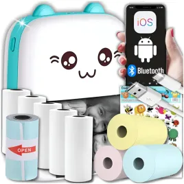 mini-drukarka-termiczna-dla-dzieci-drukus-przenosna-kotek-10-rolek-naklejki