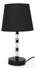 lampa-stolowa-dekoracja-glamour-ceramiczna-z-kloszem-szaro-czarna-lampka