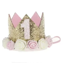 korona-opaska-1-roczek-urodziny-brokat-kwiaty-roze