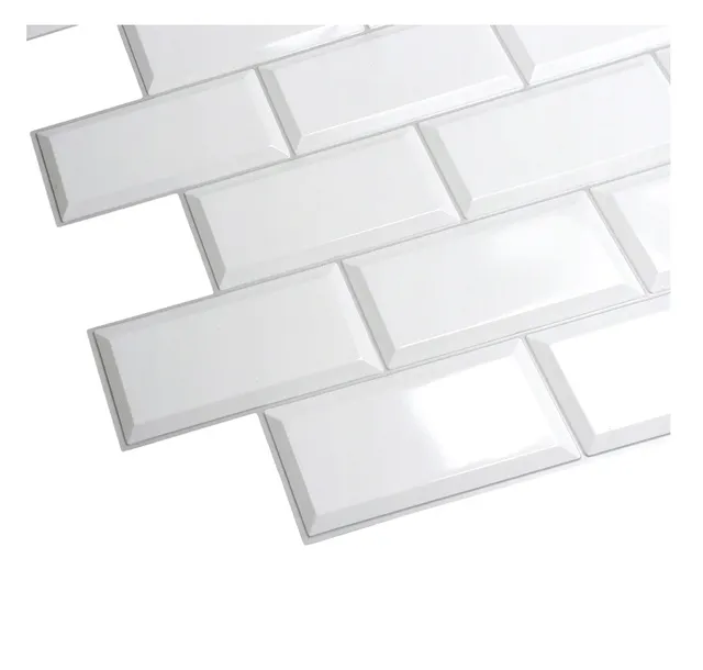 Ścienne Panele KAFELKI Białe 3D płytki ścienne panel kafelki PCV GREY SEAM