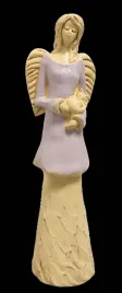 figurka-aniol-stojacy-z-kotem-fioletowy-37cm-hand-made