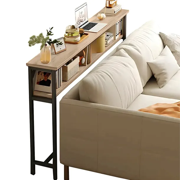 KONSOLA STOLIK LOFT ZA KANAPĘ REGAŁ KWIETNIK SALONU DĄB SONOMA 102x100x20