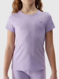 koszulka-dziewczeca-4f-sportowy-t-shirt-fiolet-basic-slim-bawelna-100percent-152