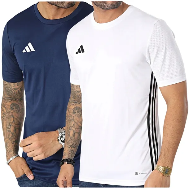 Adidas Zestaw Męski Komplet Koszulka Biała + Granatowa T-shirt r. L