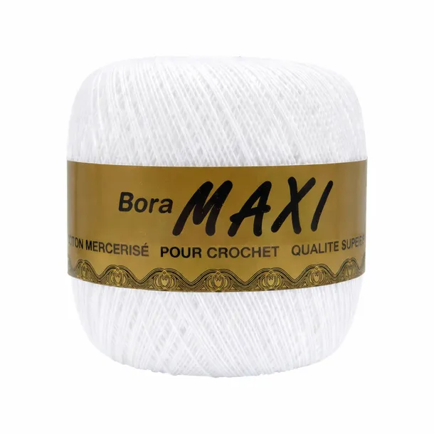 KORDONEK MAXI BORA BIAŁY bawełna 100g/565m kolor 1000