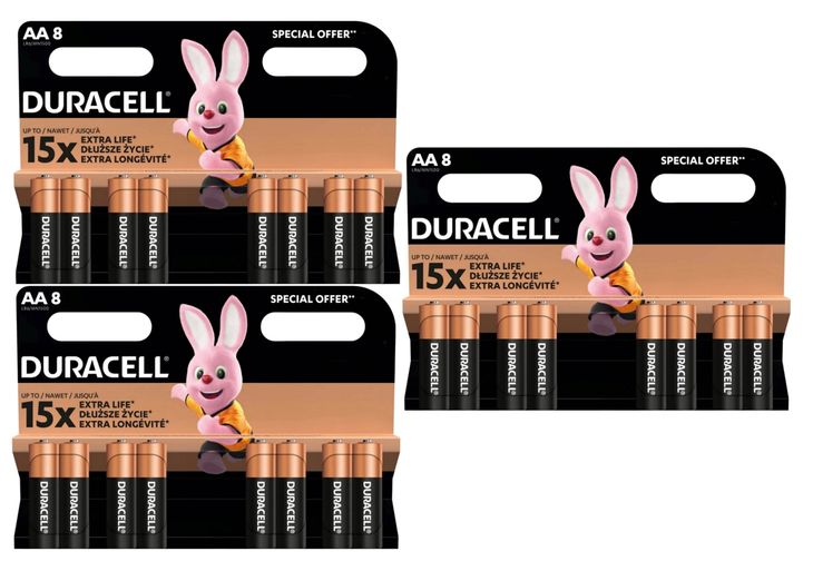24x Bardzo Mocna Bateria alkaliczna Duracell AA R6 MN1500 03/2035