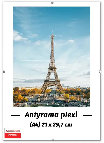ANTYRAMA PLEXI A4 21x29,7 cm BIAŁE BRZEGI, FV!