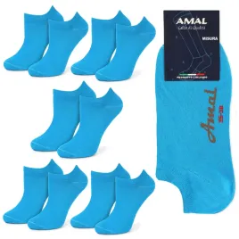 stopki-damskie-wloskie-bawelniane-gladkie-amal-35-38-niebieskie-5-par