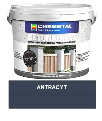 CHEMSTAL BETONKOR W FARBA DO BETONU ANTRACYT 10L