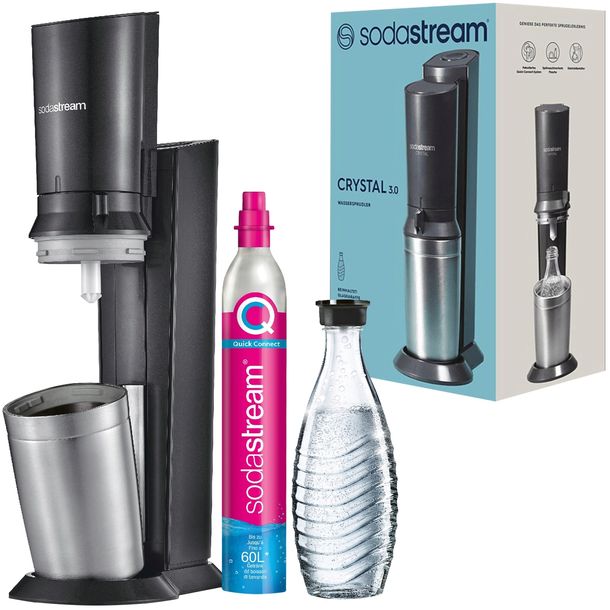 SATURATOR DO WODY SODASTREAM CRYSTAL + NABÓJ CO2 + SZKLANA KARAFKA BUTELKA