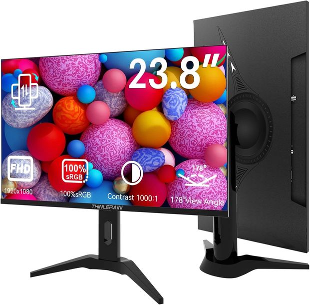 DUŻY MONITOR SRGB 23,8" FULLHD HD-238 60HZ 16:9 HDMI/VGA/USB AUDIO
