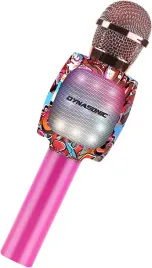 dynasonic-dm-05-mikrofon-do-karaoke-z-glosnikiem-bluetooth-rozowy-efekty