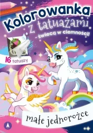 kolorowanka-z-tatuazami-swieca-w-ciemnosci-male-jednorozce