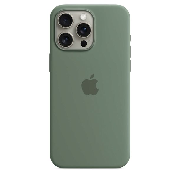 Apple iPhone 15 PRO MAX SILICONE Case with MagSafe - ZIELONE