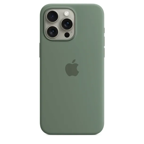 Apple iPhone 15 PRO MAX SILICONE Case with MagSafe - ZIELONE