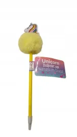 dlugopis-jednorozec-zolty-puchata-kulka-dla-dzieci