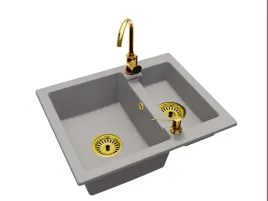 kuchenny-zlewozmywak-granitowy-15-kom-bateria-dozozwnik-zloto