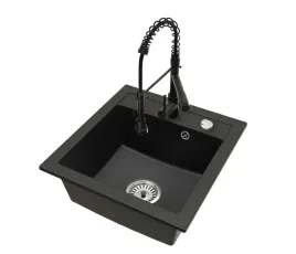 kuchenny-zlewozmywak-granitowy-czarny-bateria-duo-syfon-chrom-automat