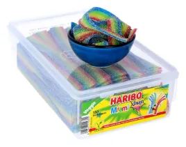 haribo-miami-zelki-kwasne-paski-owocowe-150szt-de-sauer-1125g-teczowe-tasmy