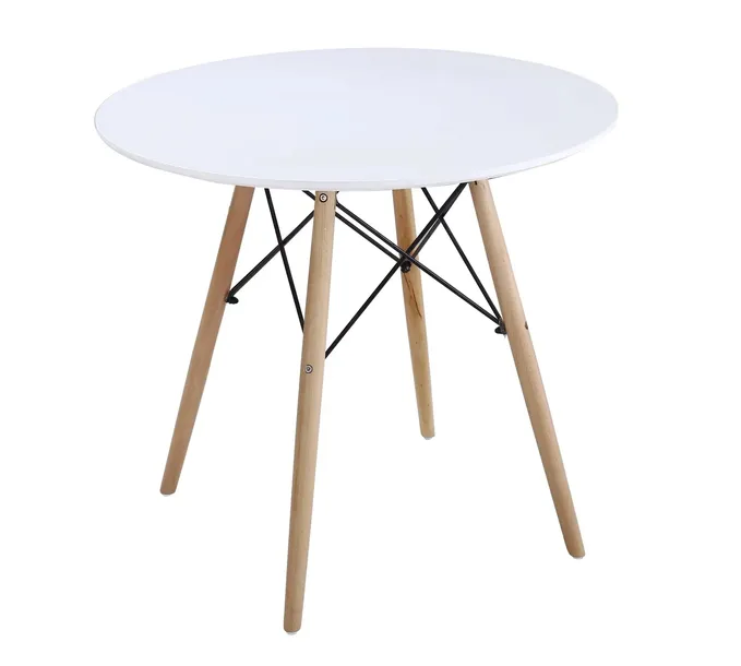 Stół okrągły skandynawski styl 80 x 80x75cm biały