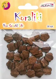 koraliki-kwiaty-drewniane-brazowe-kwiatki-30szt
