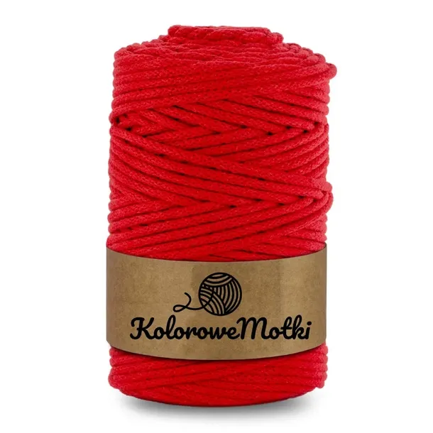 Sznurek Bawełniany z rdzeniem 5mm 100m Czerwony