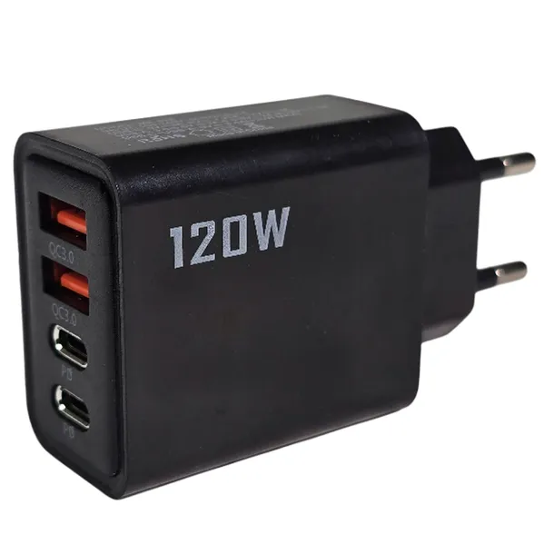 ŁADOWARKA USB 120W 2x USB + 2x C, HYPER CHARGE, SUPER SZYBKIE ŁADOWANIE