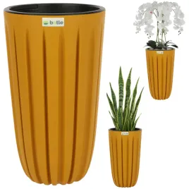 donica-na-kwiaty-wysoka-wklad-h-50cm-zolta-okragla-zlobienia-matowa-stylowa