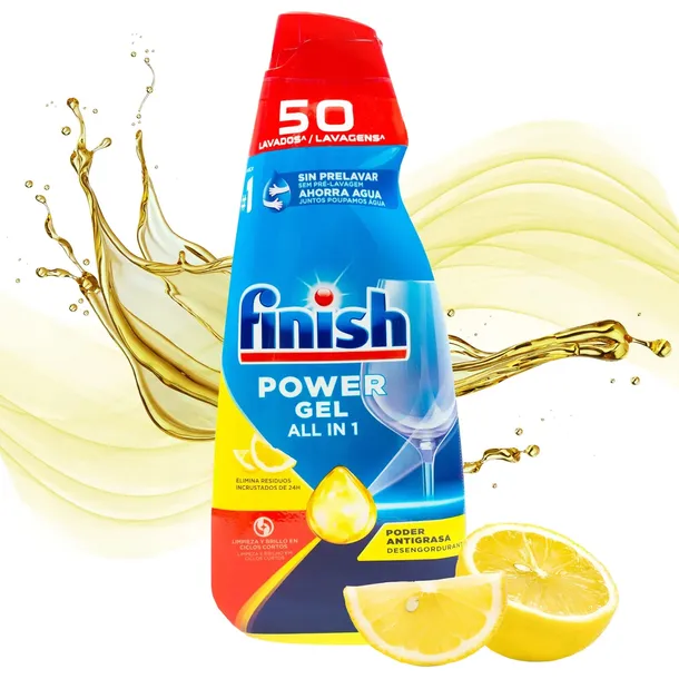 Finish 50 myć żel All-in-One 1l Lemon Power Gel