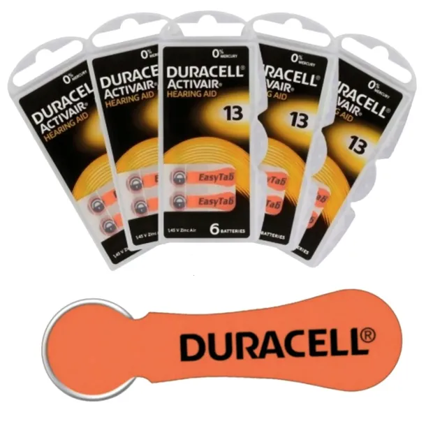 30x Baterie do aparatu słuchowego DURACELL 13 PR48