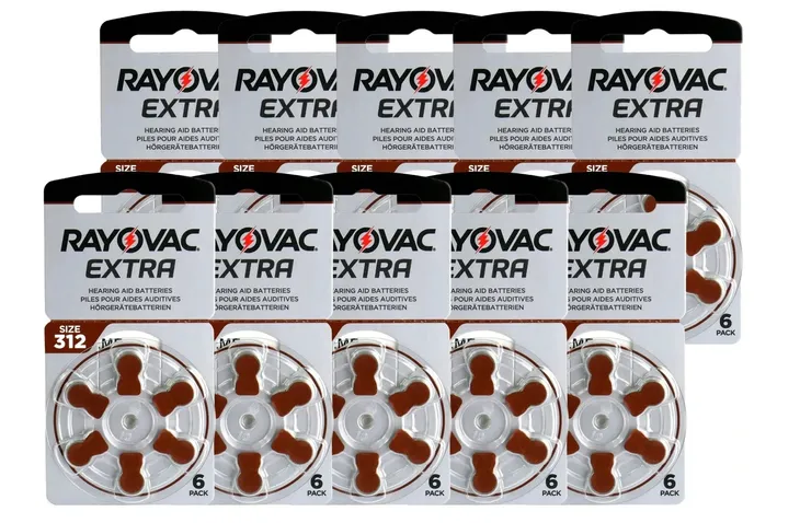 30x Baterie słuchowe RAYOVAC EXTRA 312 PR41