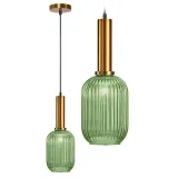 lampa-zielona-ryflowana-frezowana-retro-wiszaca-tuba-zlota-app458-e27-stan-nowy