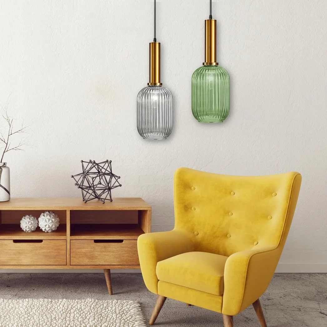 lampa-zielona-ryflowana-frezowana-retro-wiszaca-tuba-zlota-app458-e27