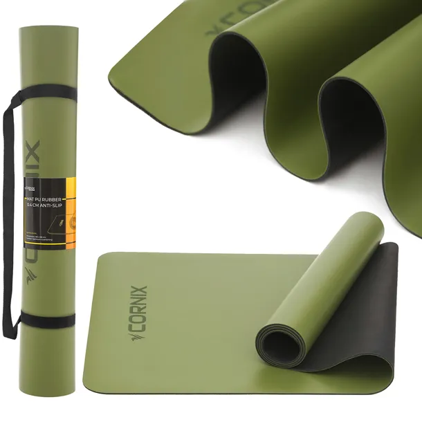 PREMIUM MATA DO JOGI CORNIX 183x68 4MM KAUCZUK + PU ANTYPOŚLIZGOWA SZEROKA