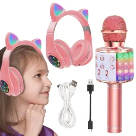 zestaw-karaoke-sluchawki-nauszne-dla-dzieci-kocie-uszy-mikrofon-bluetooth