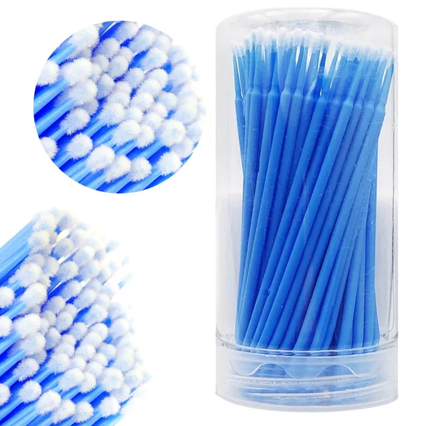 MIKRO APLIKATORY jednorazowe DO RZĘS mikroszczoteczki 10 cm TUBA 100 SZT