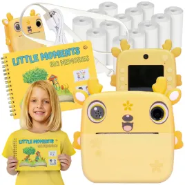 drukus-2-0-jelonek-zolty-aparat-dla-dzieci-album-do-zdjec-13-rolek-papieru